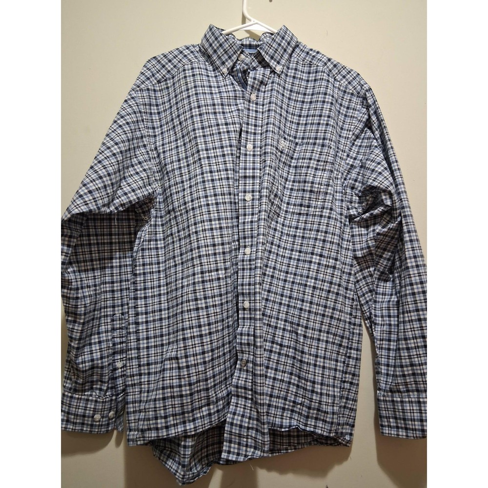 Ariat Pro Series Men's Plaid‎ Button Down Shirt Long Sleeve Stretch Size M READ